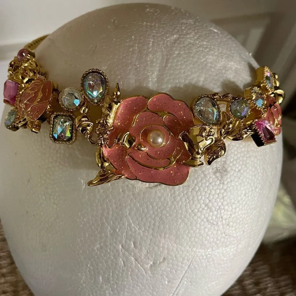 Disney Belle Gold Jeweled Kids Necklace